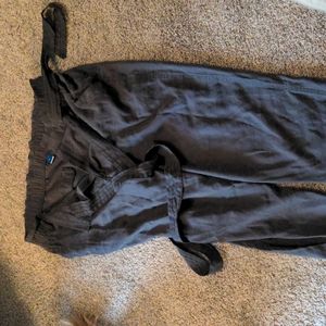 Paper bag grey pants with belt